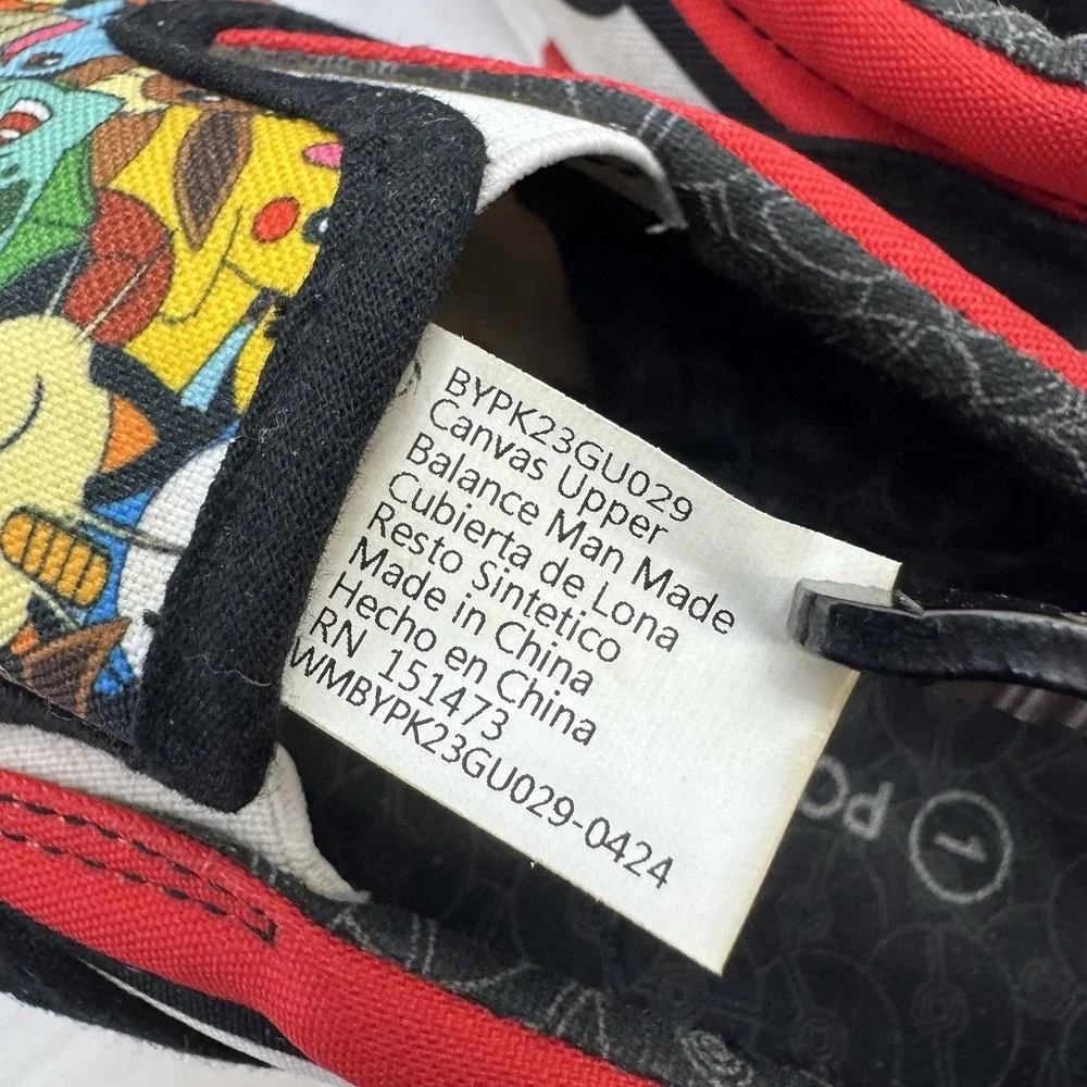 Pokemon PIKACHU Slip-On Canvas Ground Up Sneaker Shoes Unisex Youth Size 1